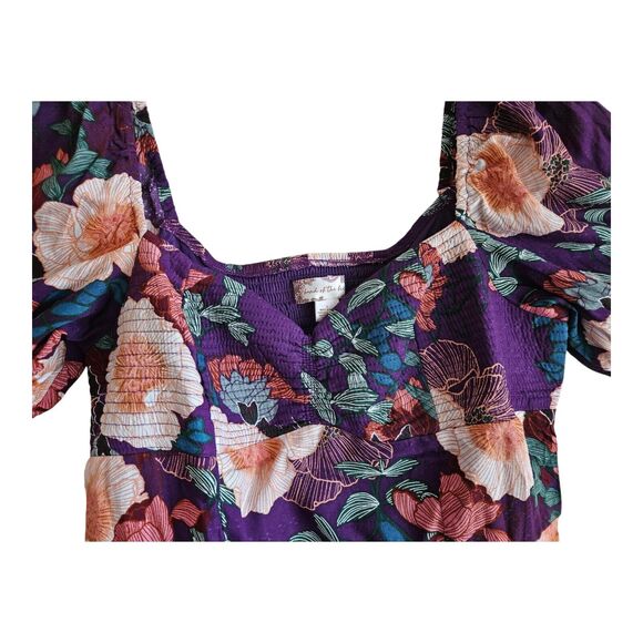 NWT Band of the Free Aimee Purple Floral Puff Sleeve Mini Dress - Picture 7 of 10